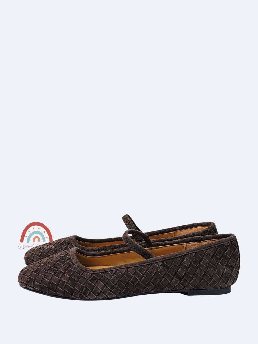New! Madewell The Greta Ballet Flat in Woven Suede Dark Roast 9.5 - Picture 6 of 16
